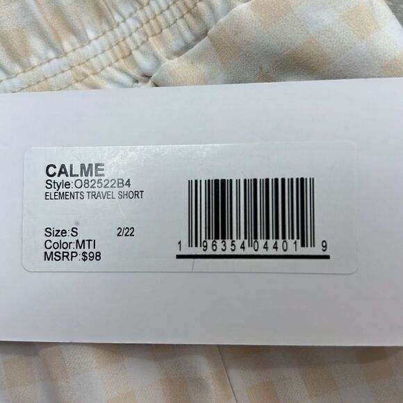 Calme by Johnny Was Cream and White Gingham Elements Travel Shorts size S NWT - Picture 13 of 14